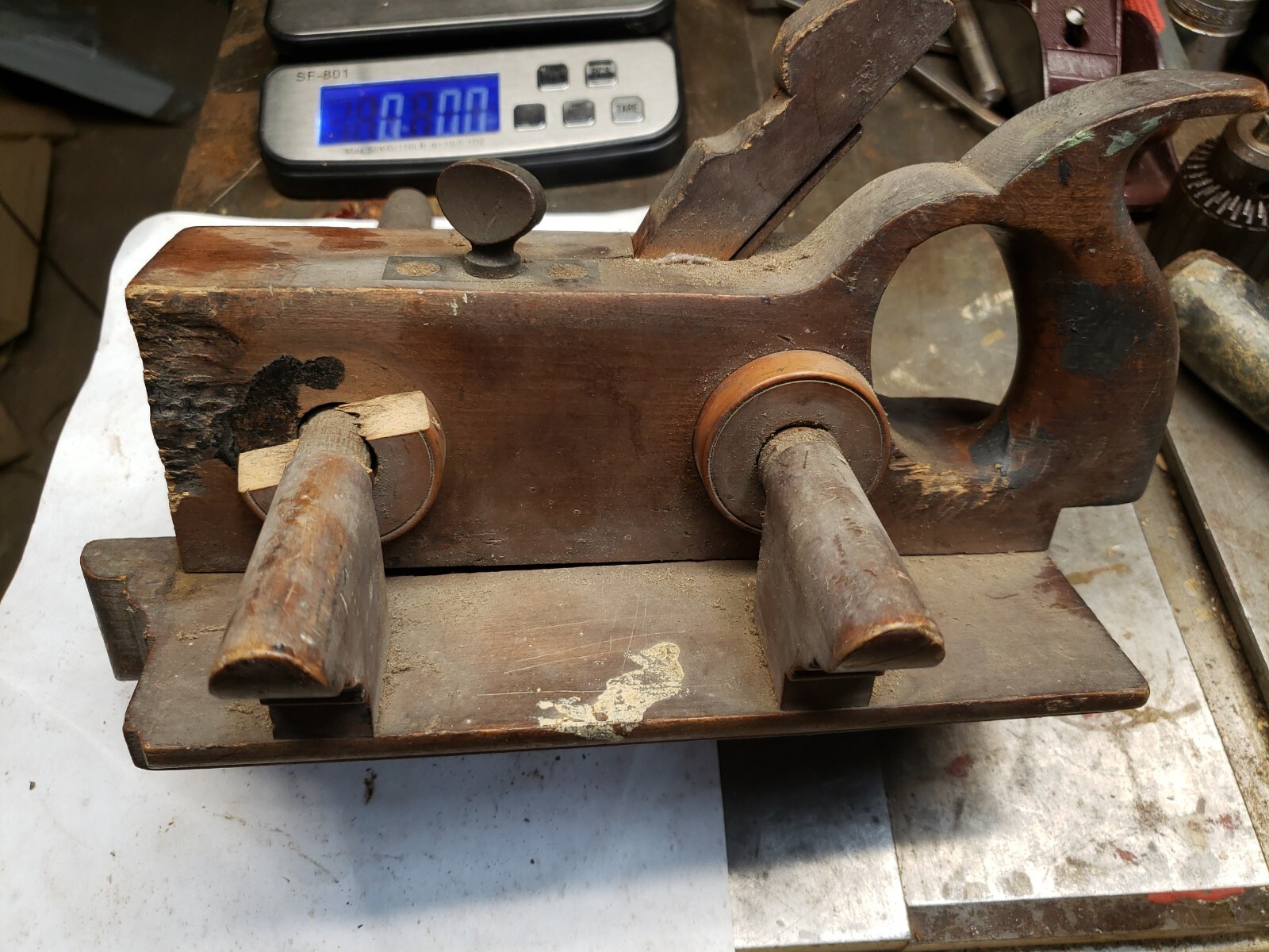 P.A. Gladwin& Co. Woodworking Plow Plane. some damage
