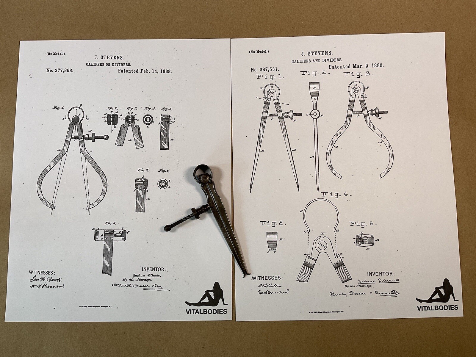 J. Stevens A & T Co. Caliper – Rare Antique Tool – Patents 1886 1888 – Machinist