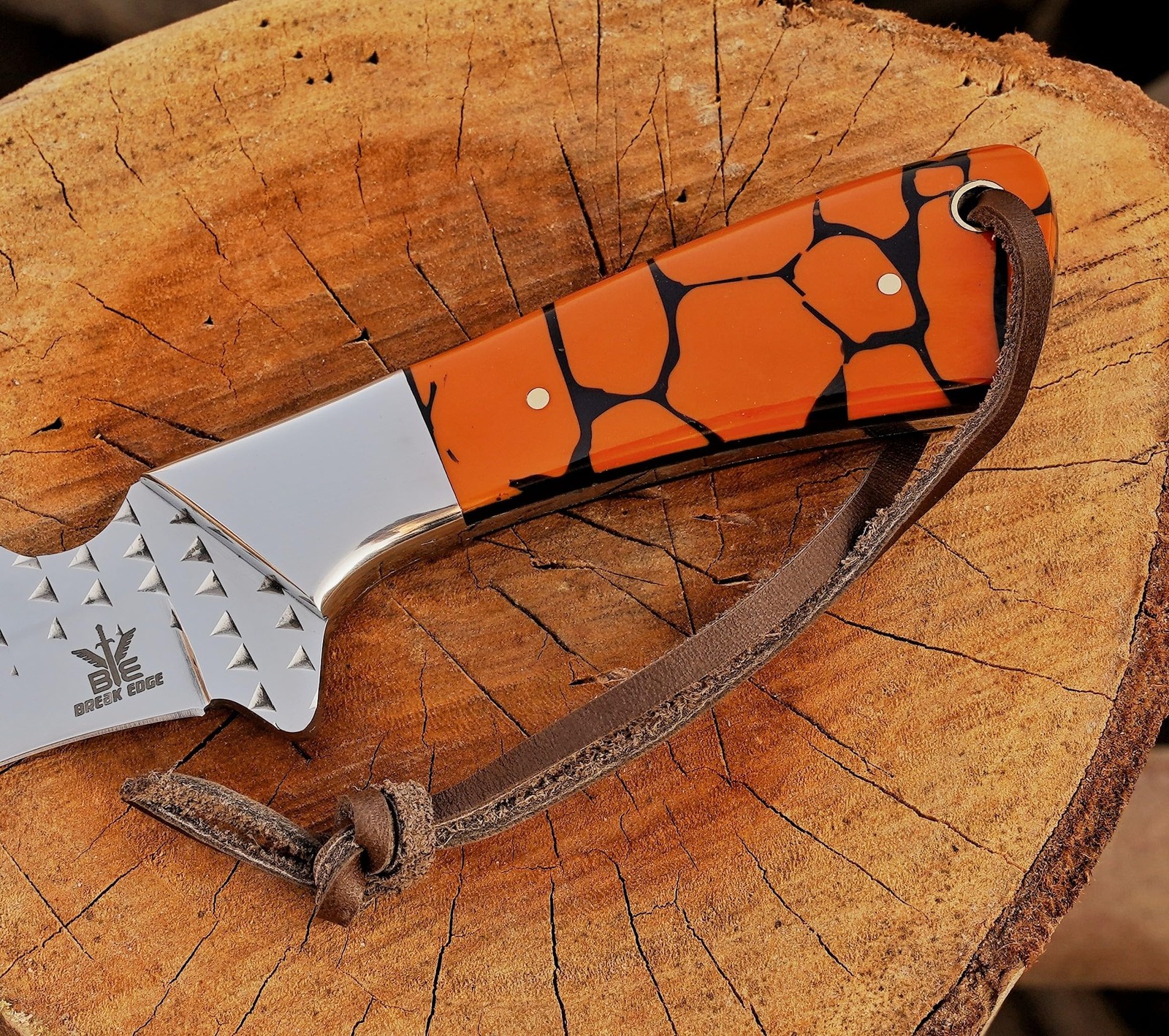 Farrier Rasp Steel Hawkbill Knife, Fixed Blade Full Tang, Leather Sheath, Wir…