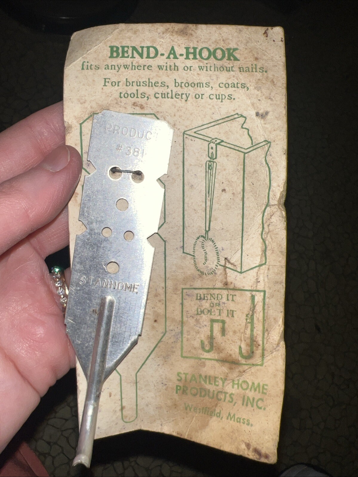 Vintage Bend A Hook Stanley Home Products Made In USA #381
