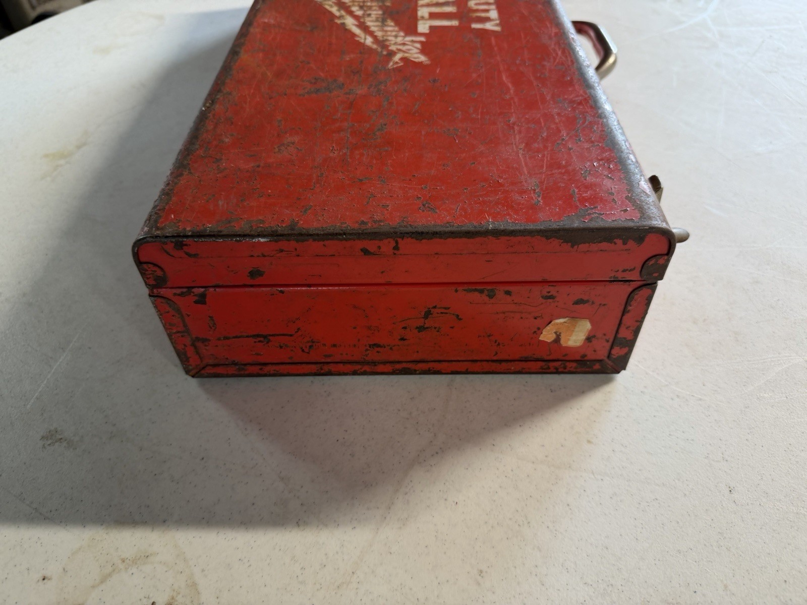Vintage Milwaukee Heavy Duty Sawzall Metal Tool Case Empty Red Steel Box