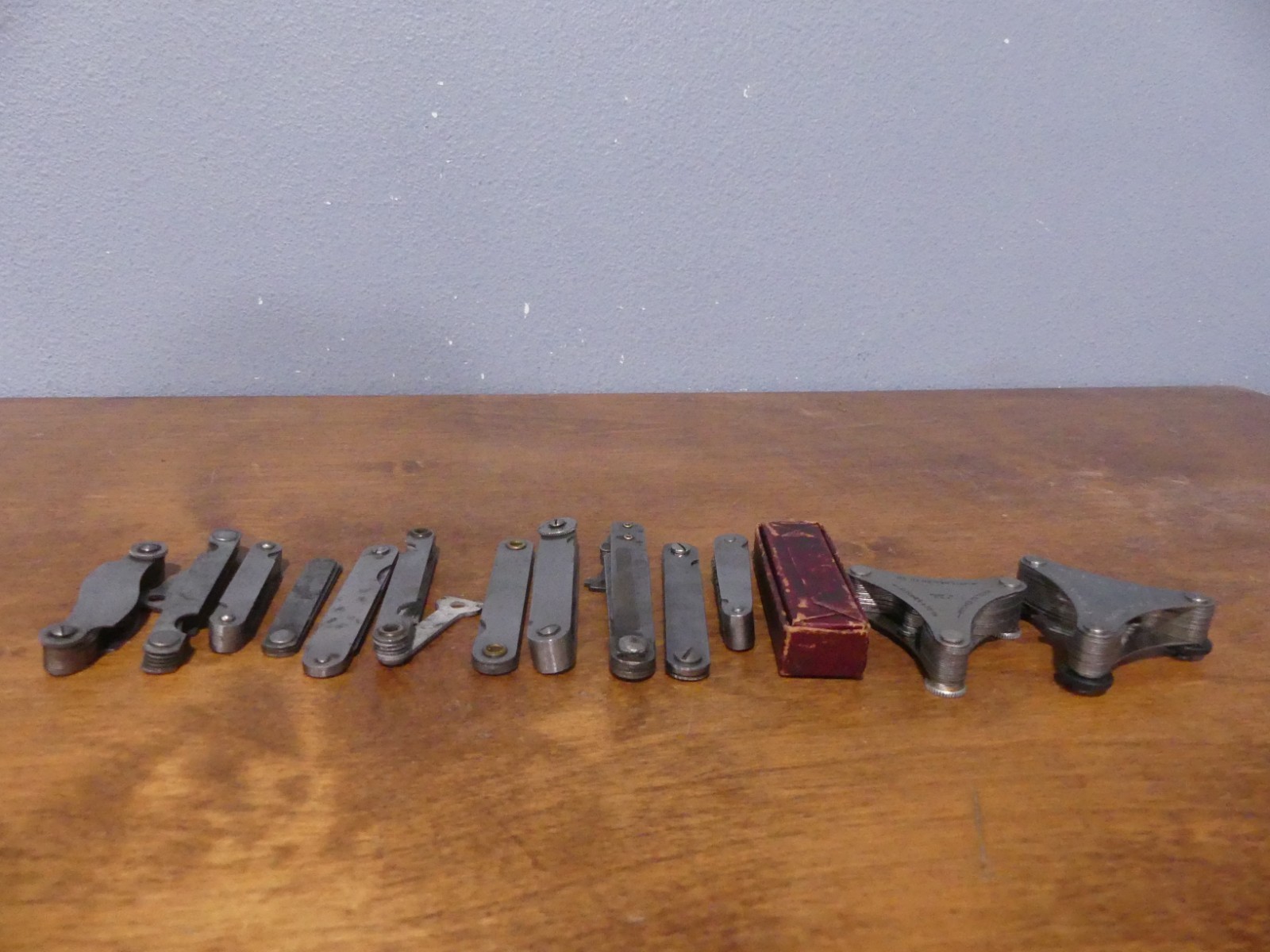 Large Lot 13 Vintage Machinist Gap Screw Feeler Gauge Tools Starrett Lufkin