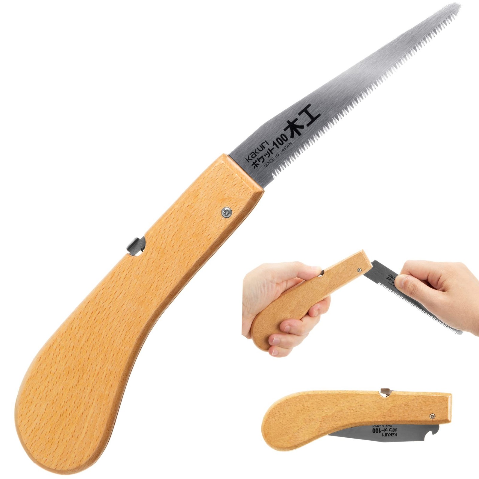 KAKURI Japanese Pull Saw Folding 4″ for Woodworking, Razor Sharp Japanese Ste…