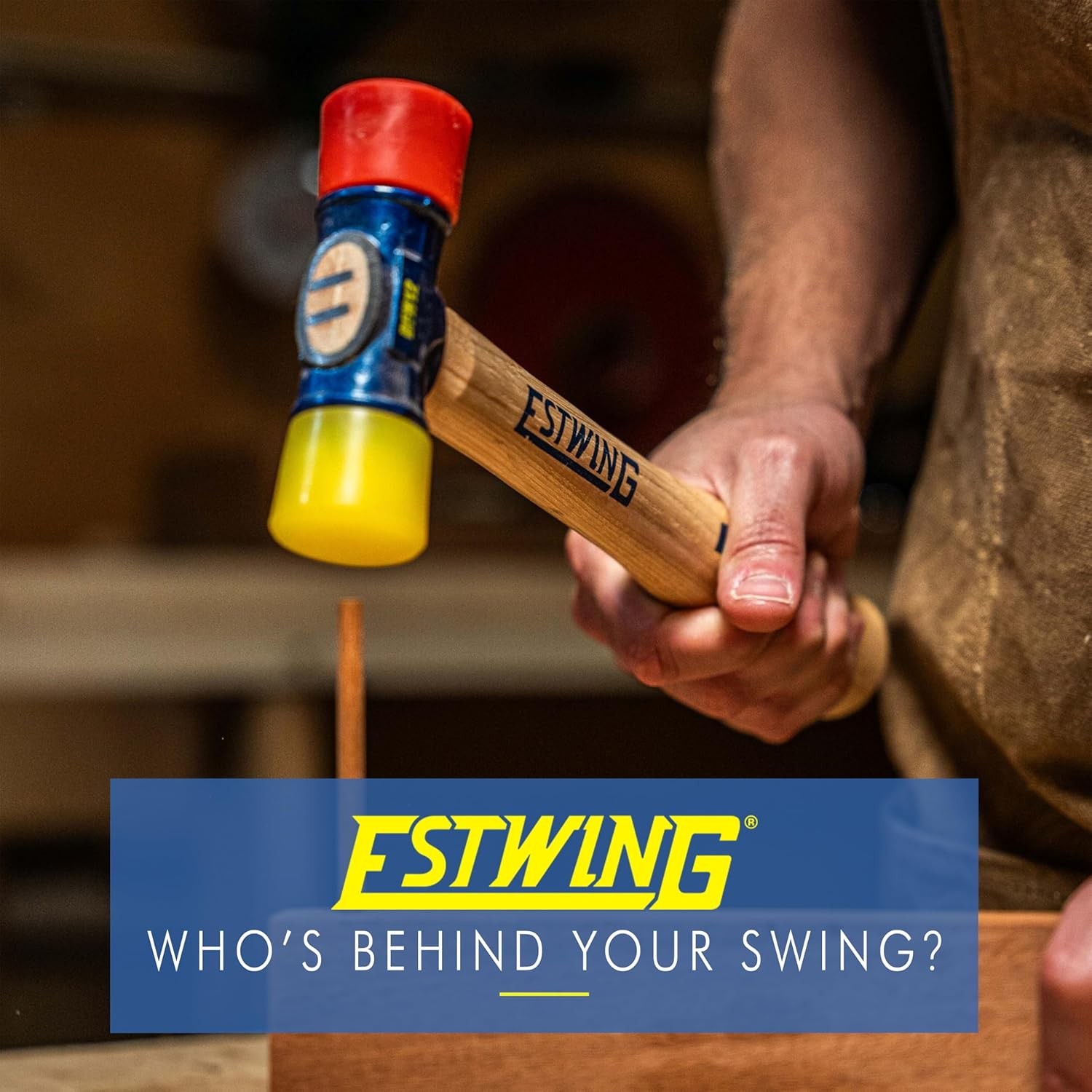 ESTWING Rubber Mallet – 12 oz Double-Face Hammer with Soft/Hard Tips & Hickory