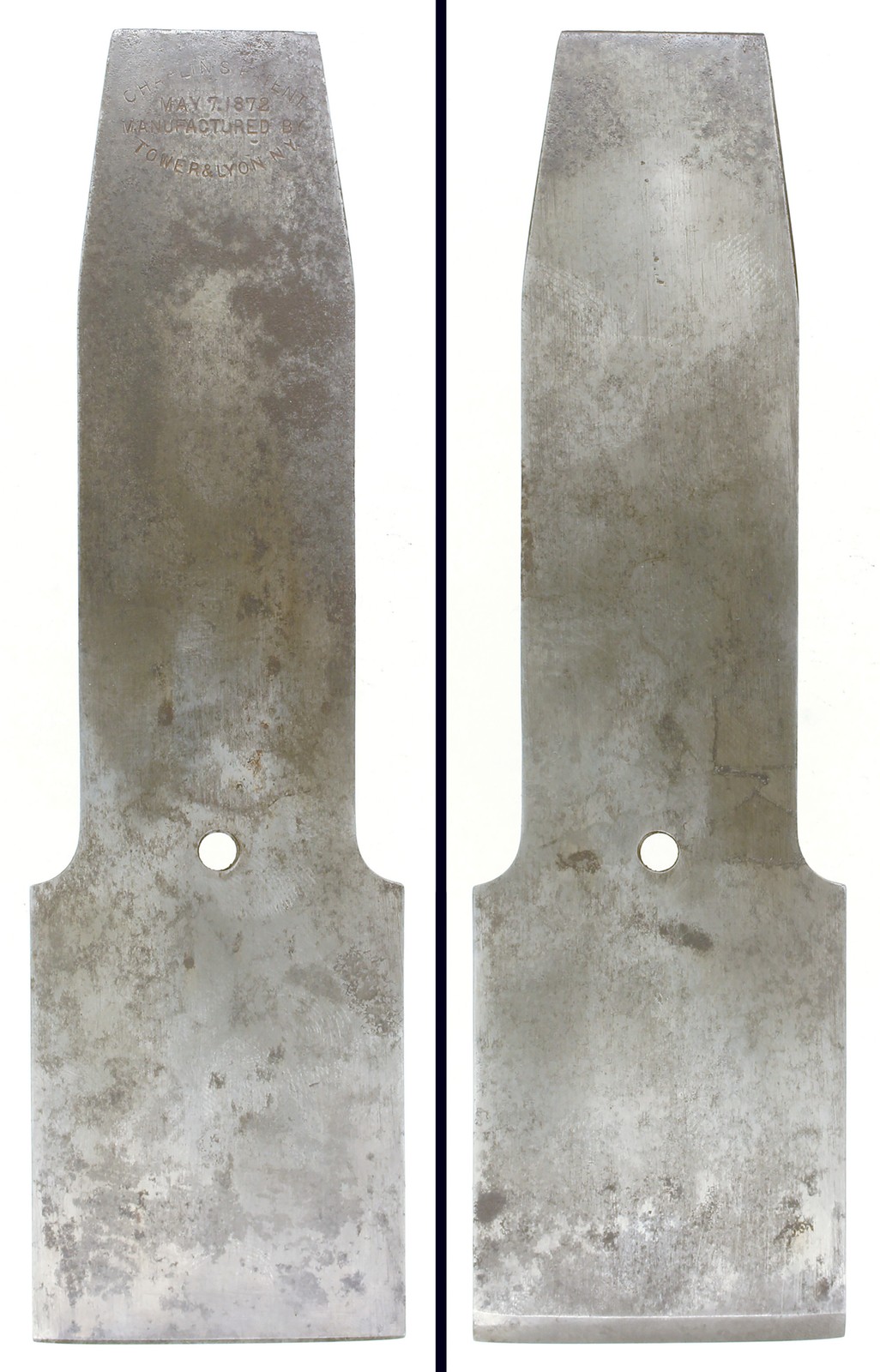 Orig. 2″ Width Cutting Iron for Chaplin’s Patent No. 75 Plane – mjdtoolparts