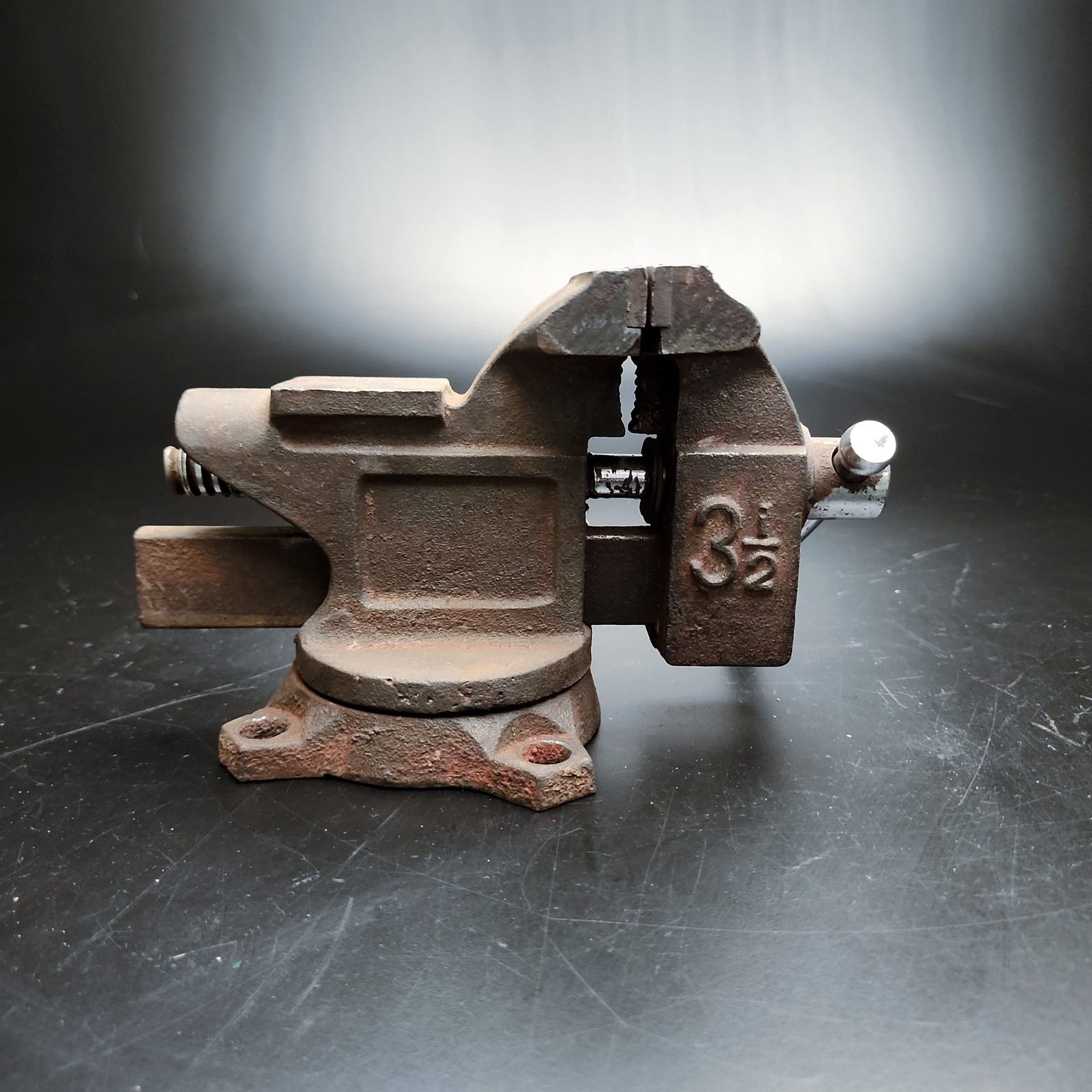 Vintage Sears 3.5″ Vise Swivel Anvil Pipe Grips Bench Mount Cast Iron ✅