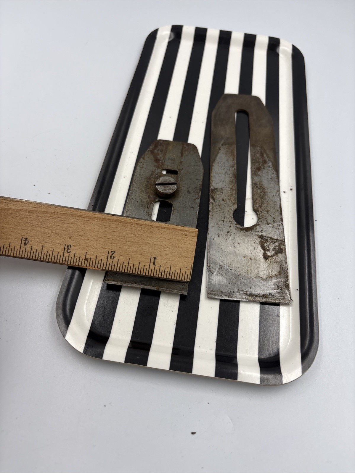 Stanley No.4 / 5 Blade and chips breaker Only From Vintage Plane Rusty Old #224