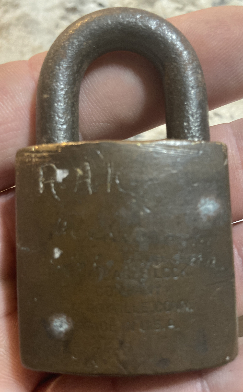 Vintage Eagle Lock Co Terryville Conn USN US Navy Brass Padlock With 2 Keys