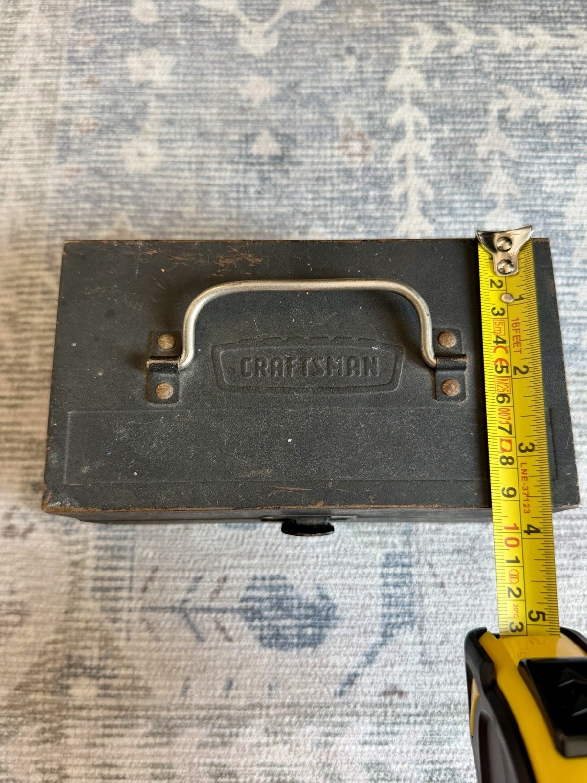 Vintage Craftsman Metal Drill Bit Index Storage Box Case Black Red Empty USA
