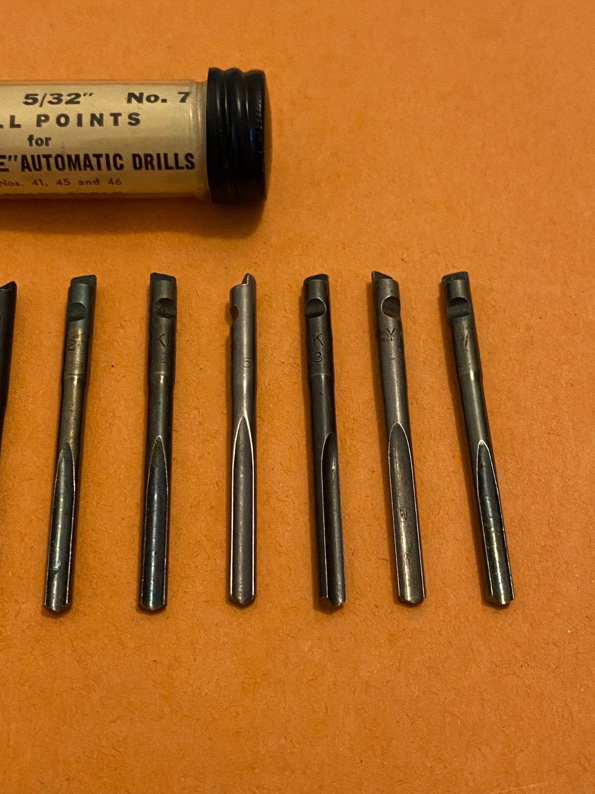 (12) 5/32” STANLEY YANKEE NORTH BROS MILLERS FALLS DRILL POINTS – 41 46 – NEW