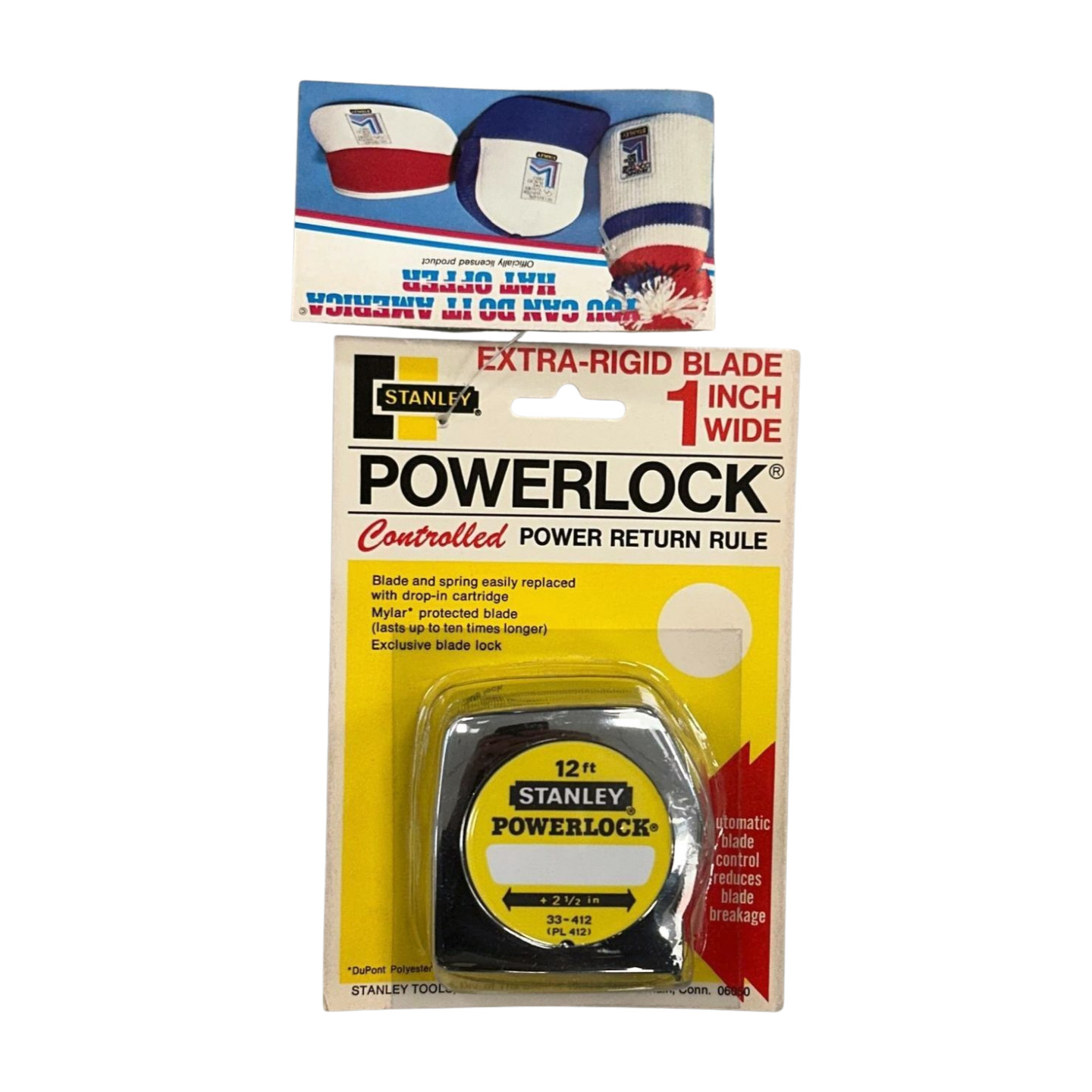 RARE VINTAGE STANLEY 33-412 (PL412), 12′ x 1″ PowerLock Tape Measure NOS USA