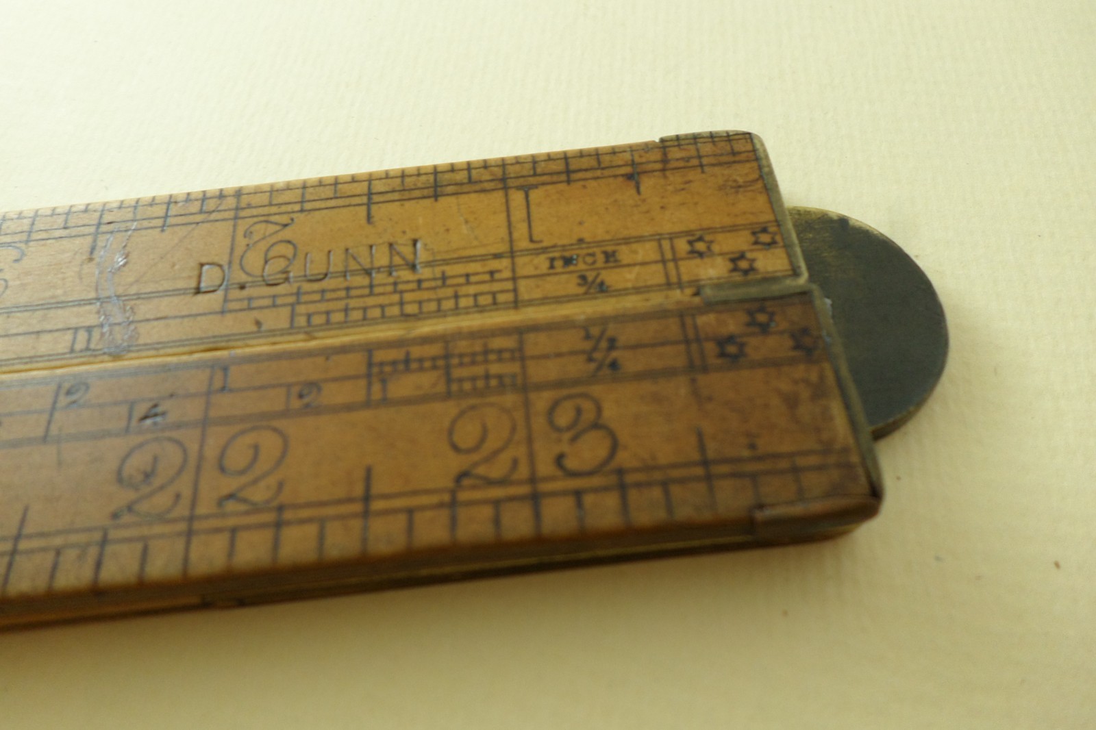 F.B. Cox, Excelsior 4-Fold Rule, 2ft, Boxwood & Brass, Good (A655)