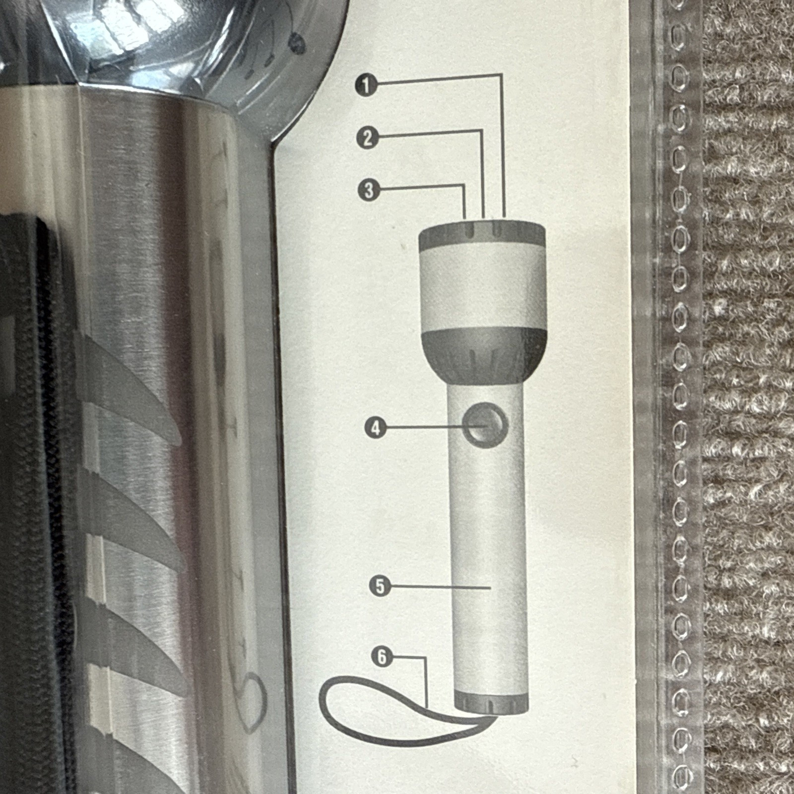 NOS VTG GARRITY STAINLESS STEEL XENON LIGHT BULB FLASHLIGHT + PUSH BUTTON SWITCH