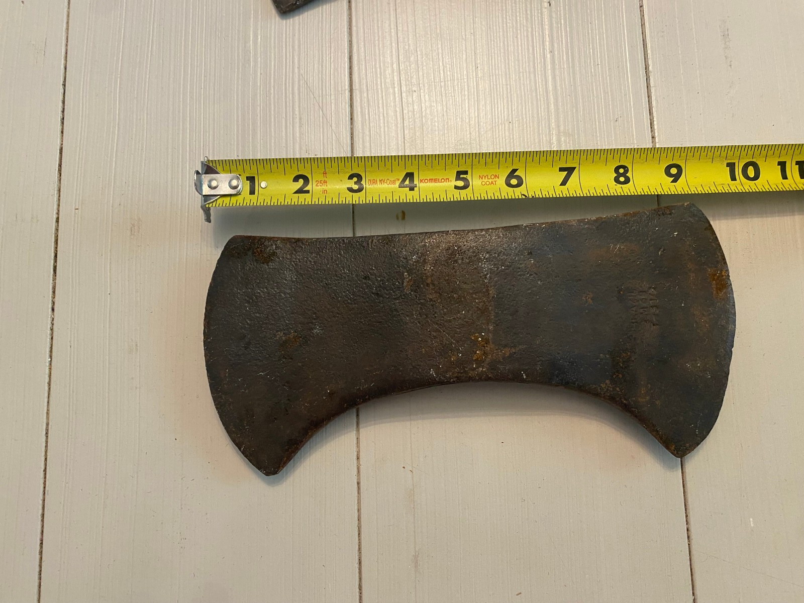 Vintage lot of 2 axe heads, 1 double bit, one single. double bit says Brazil oni