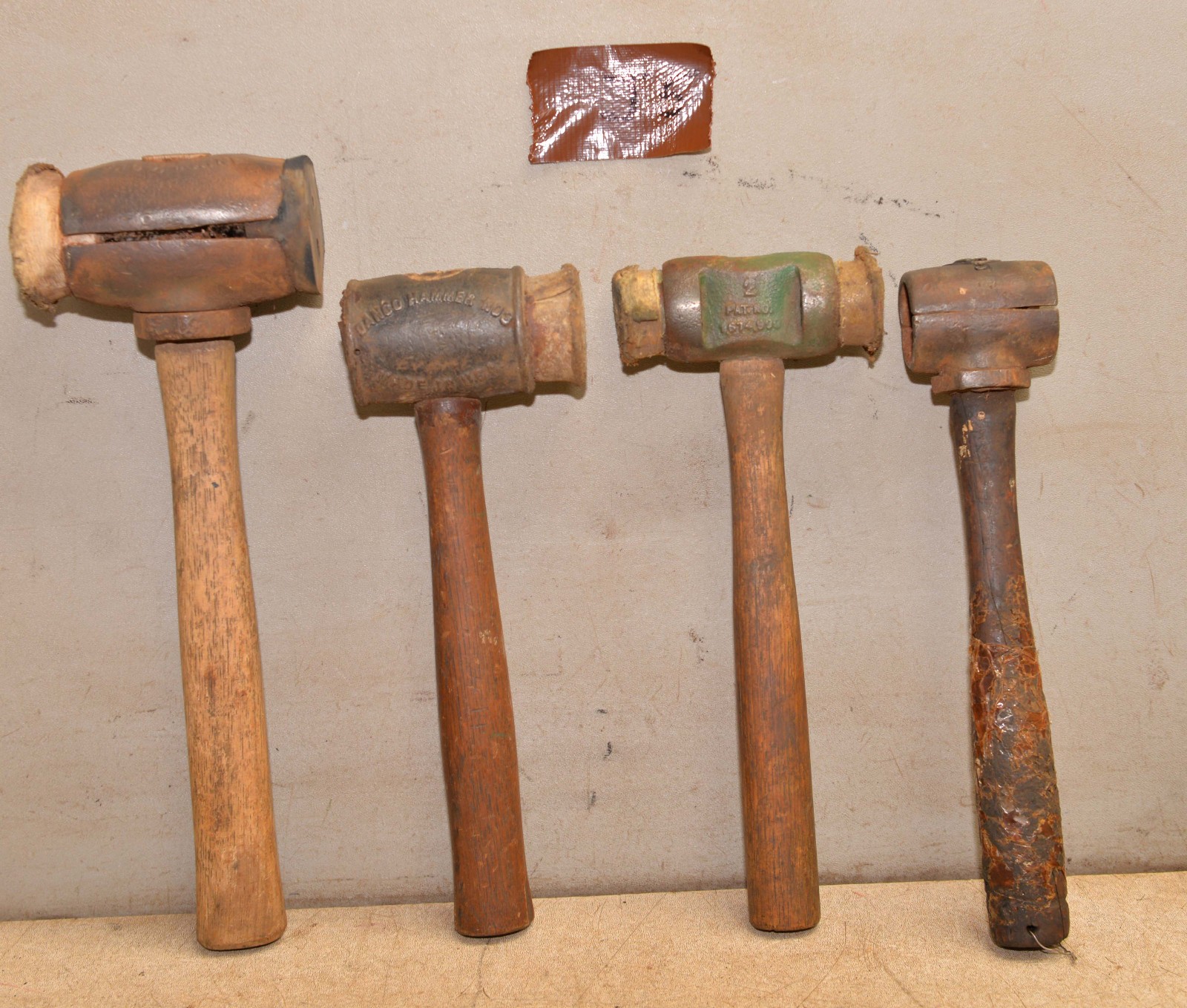 4 split head mallet hammer Garland #4, 2 Danco No 3 unmarked 1 dead blow tool J5