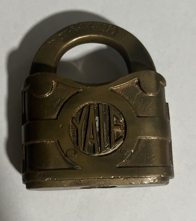 Vintage Yale brass padlock 1877 1878 No Key