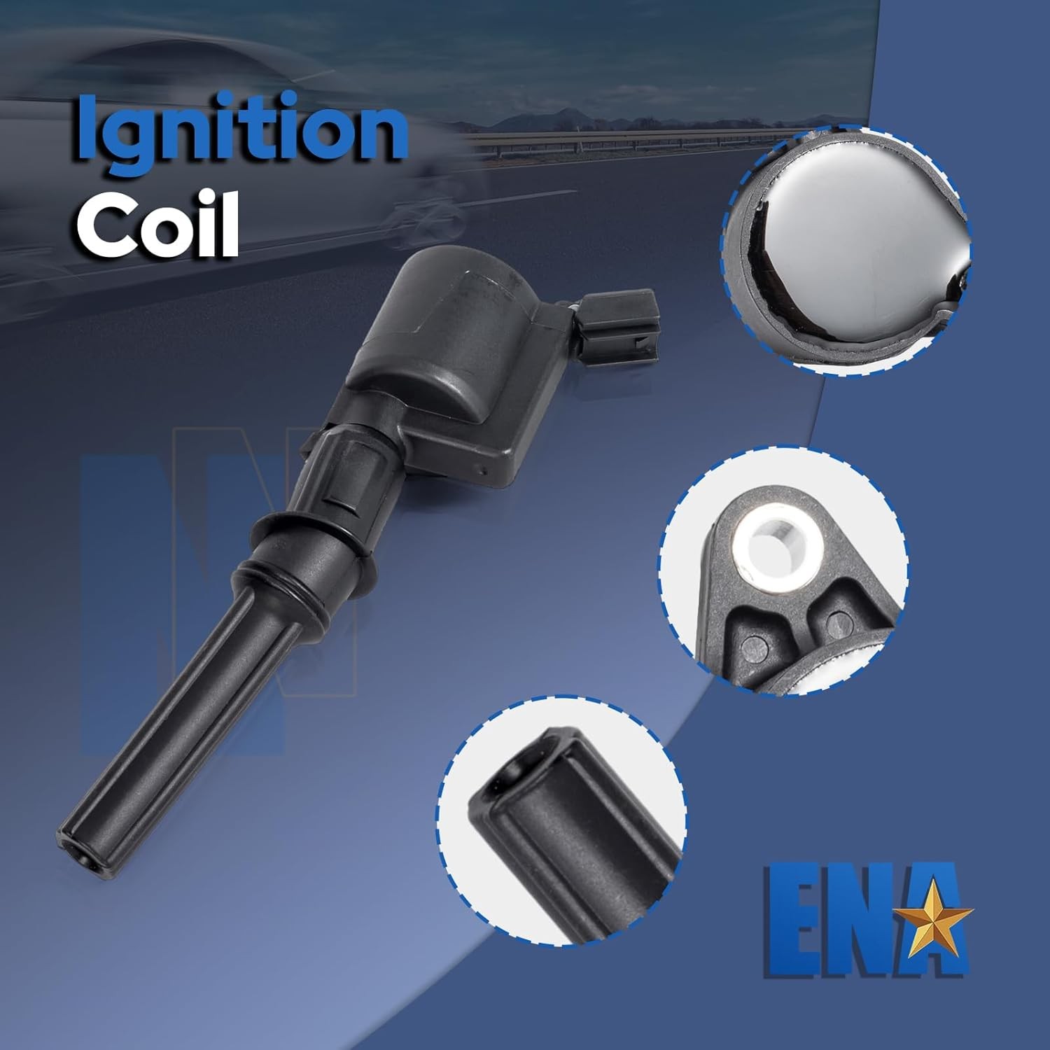 ENA Set of 8 Curved Boot Ignition Coil Pack Compatible with Ford Lincoln Merc…
