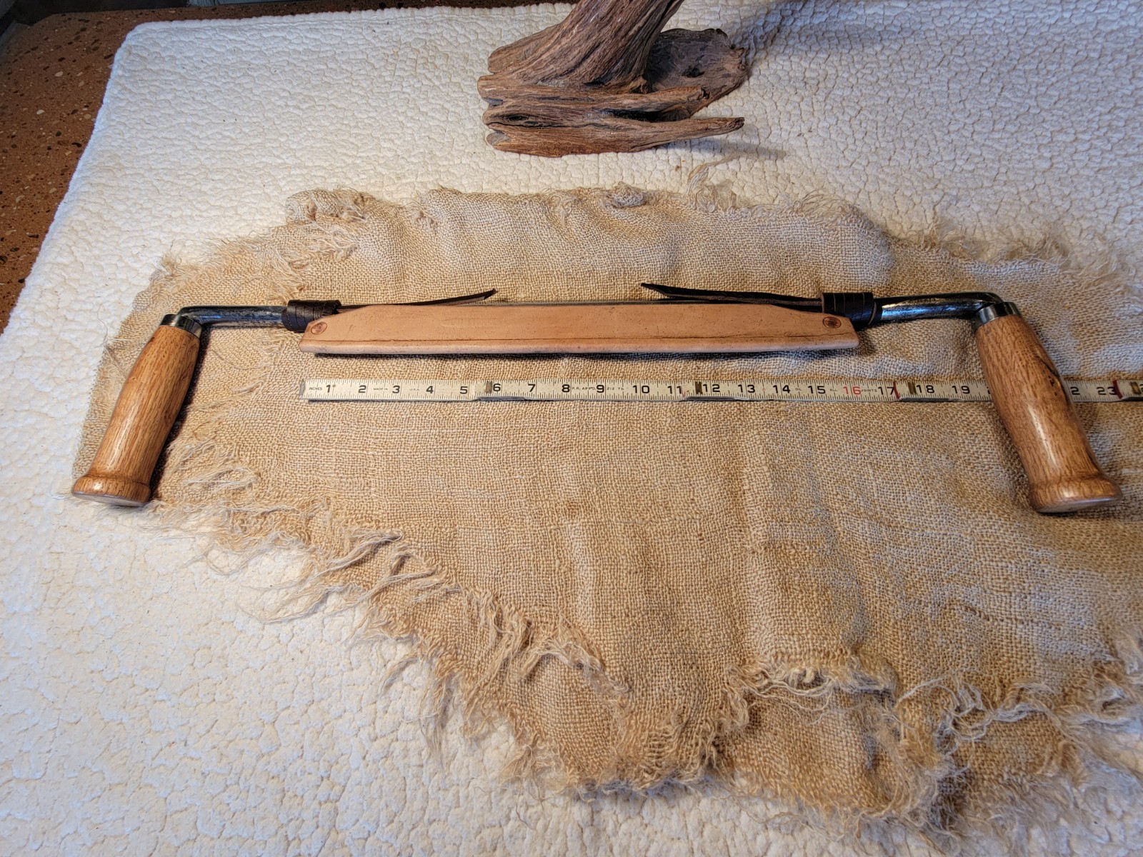 Vintage Antique WHITE 1837 Draw Knife 14″ New Barnwood Handles