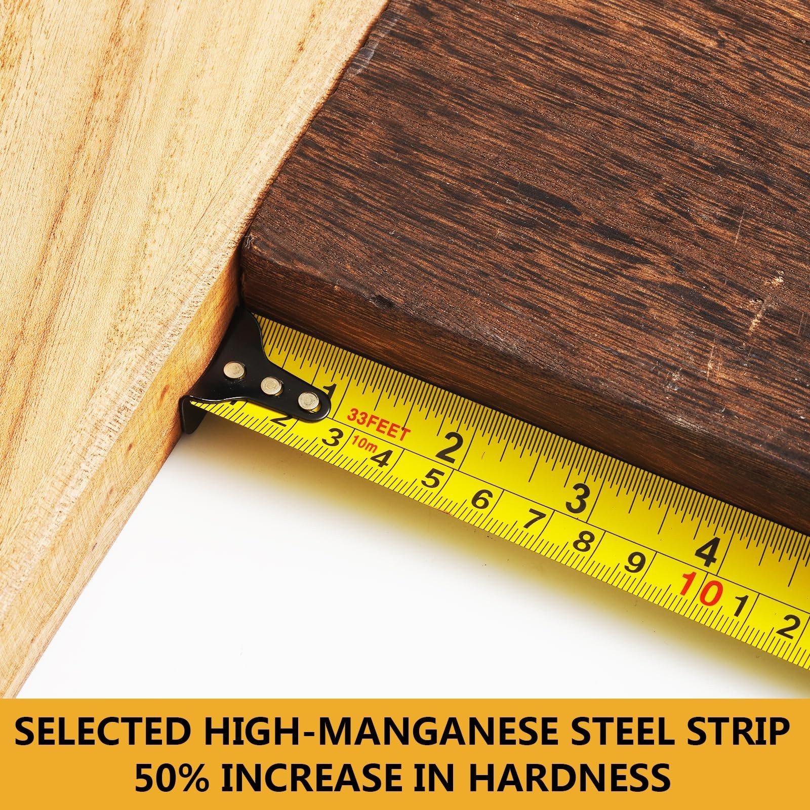 33 FT Tape Measures, with Fractions, Heavy-Duty Self-Locking Retractable Meas…