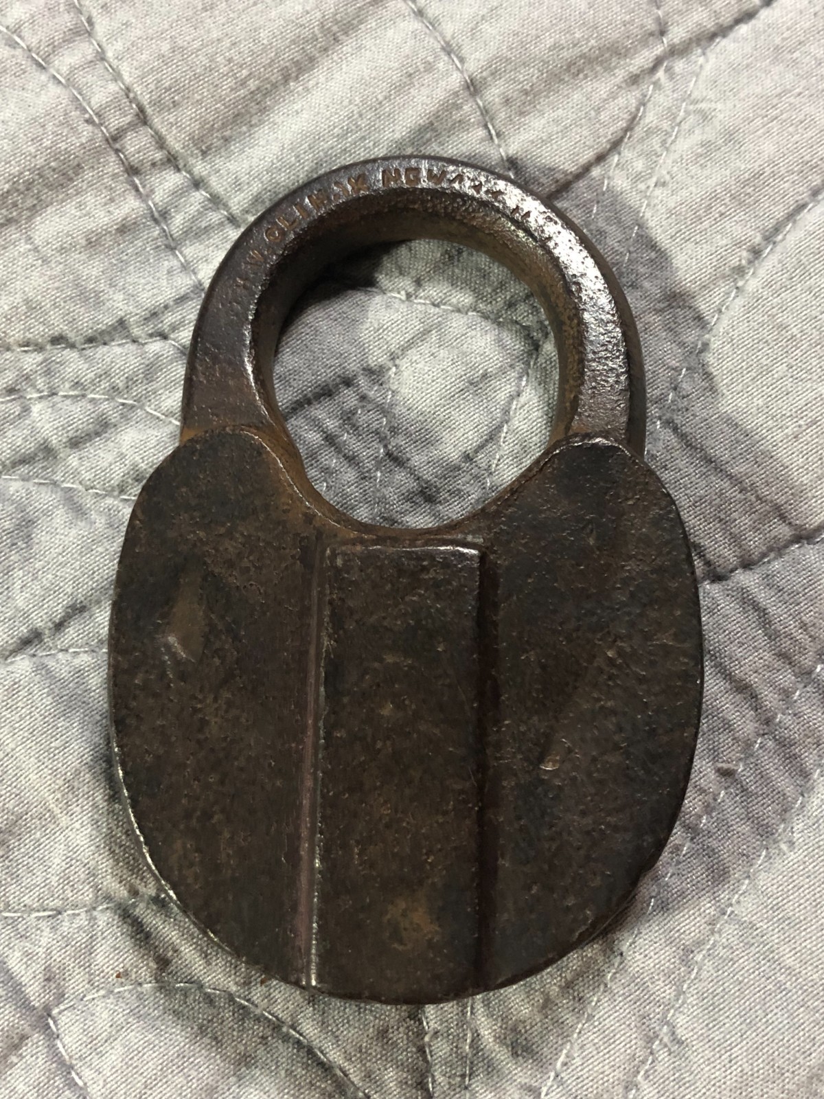 Antique JHW Climax co lock Padlock 29 NO KEY Made In Newark NJ USA