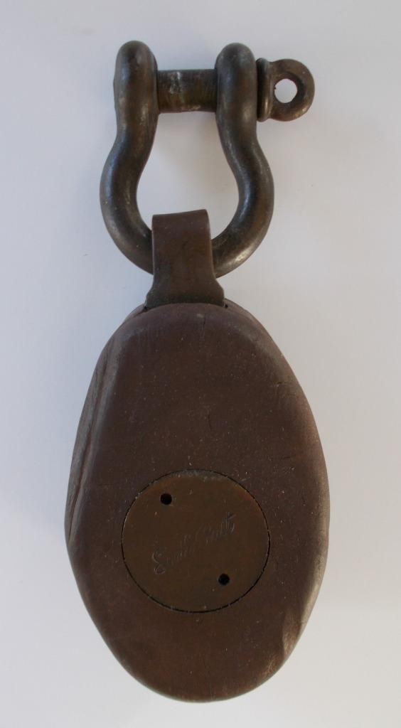 South Coast Bronze Single Block Cable Pulley w/Shackle Sailing 6.75″ OAL