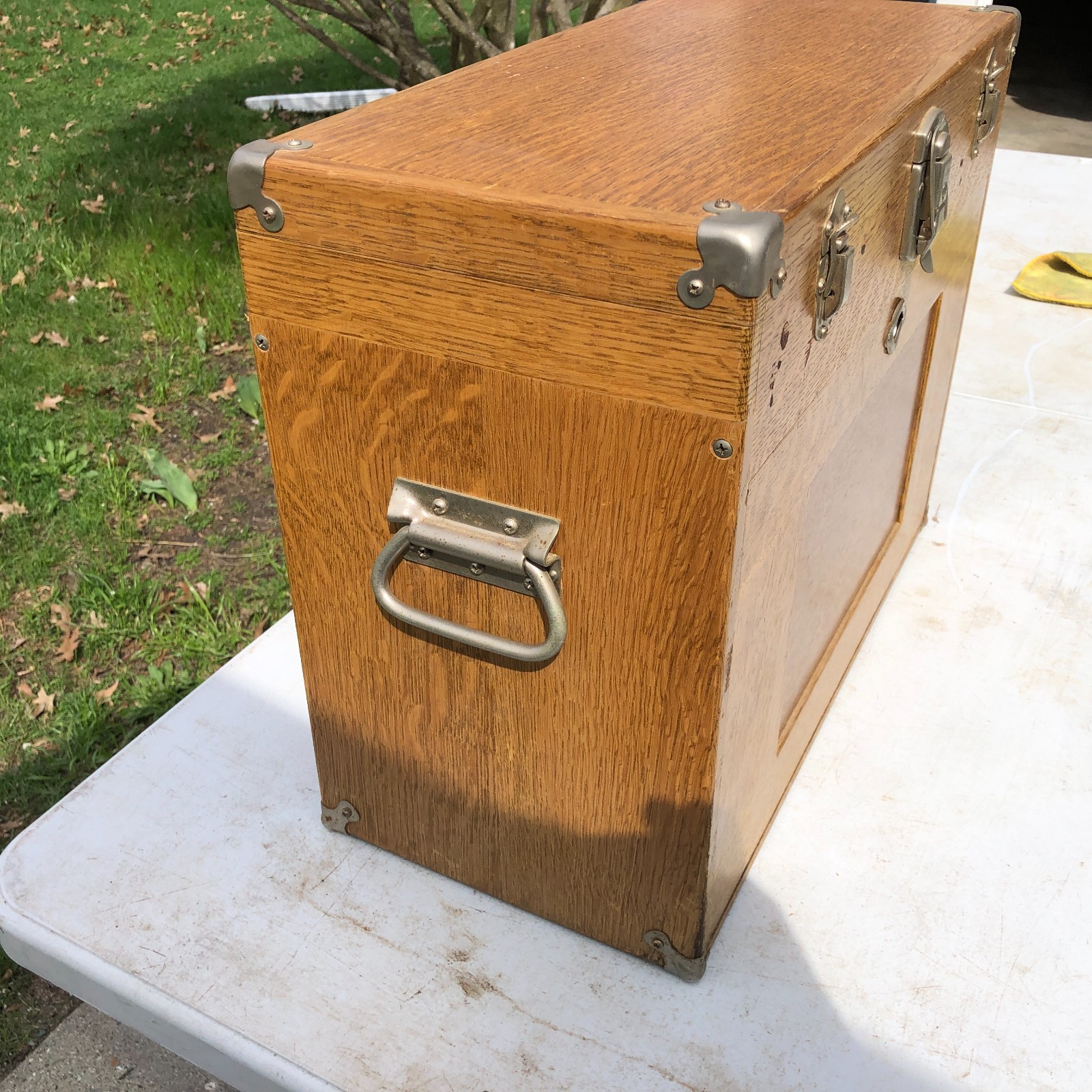 Vintage H. Gerstner & Sons Oak Journeyman Machinist Chest Tool Box 10 Drawer 42