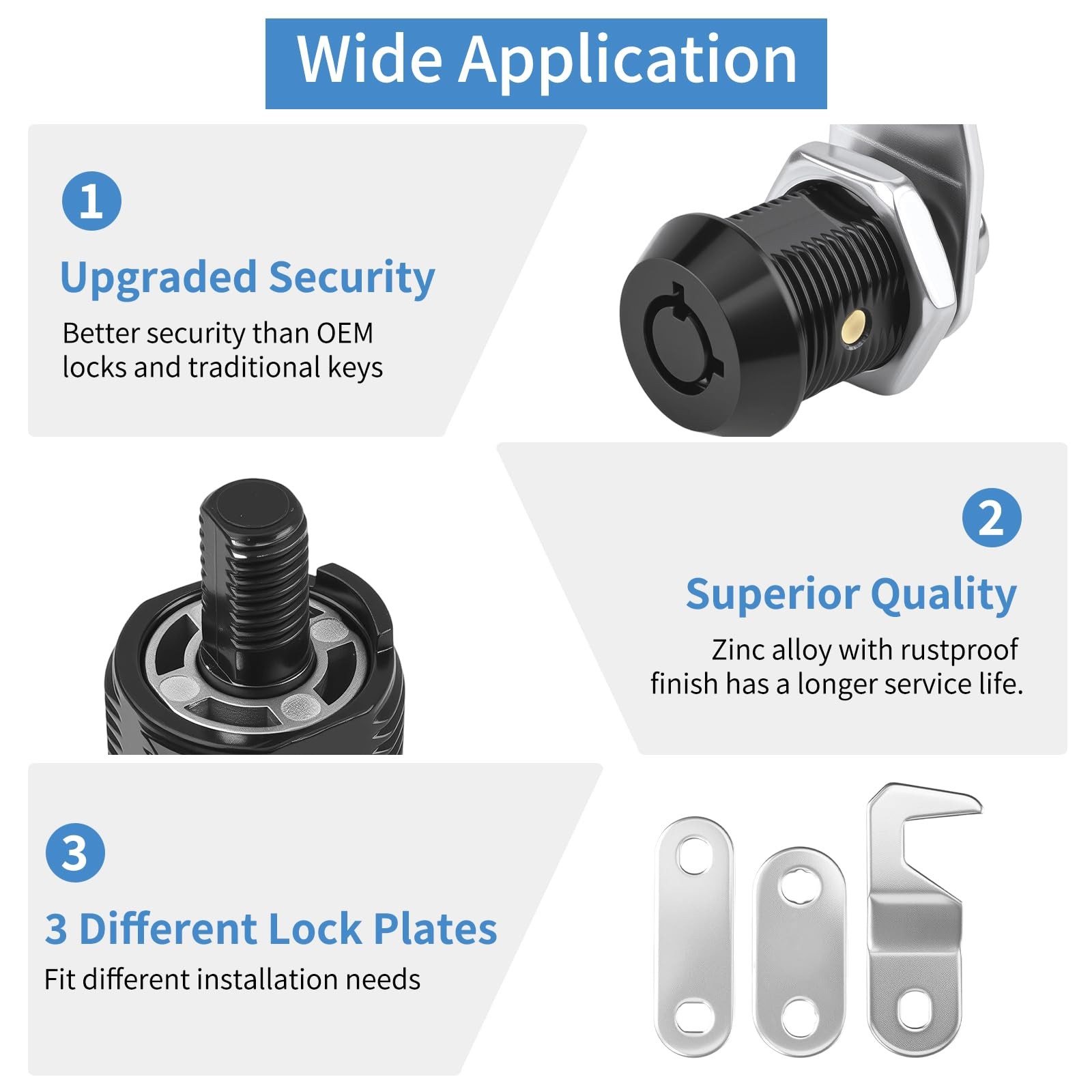 SUOLOCKI Black Toolbox Lock with Keys – Keyed Alike 1.02in, – 1 Pack
