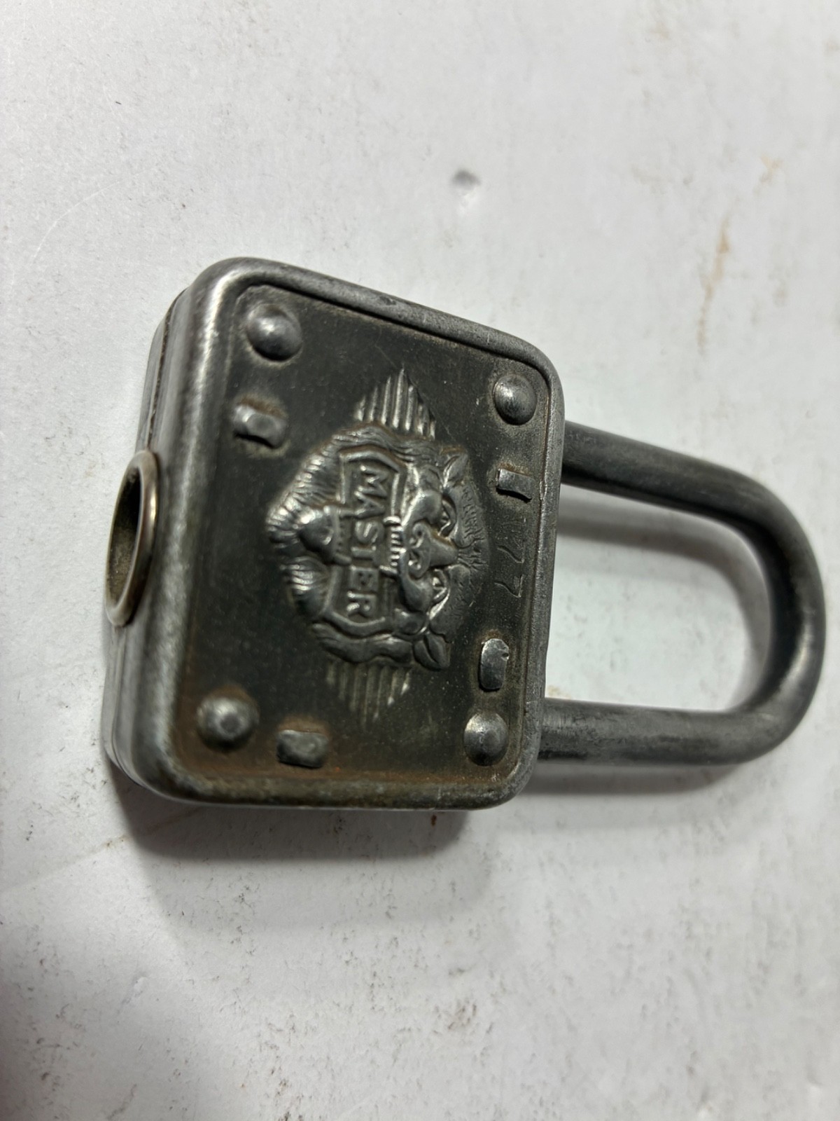 VINTAGE MASTER LOCK CO. No. 77 LION HEAD PADLOCK. No key