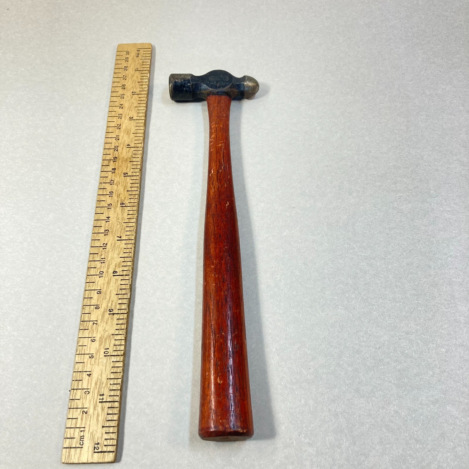 Vintage Plumb Hammer Ball Pein Small Head 4oz. 10 1/2″ Original Wood Handle USA