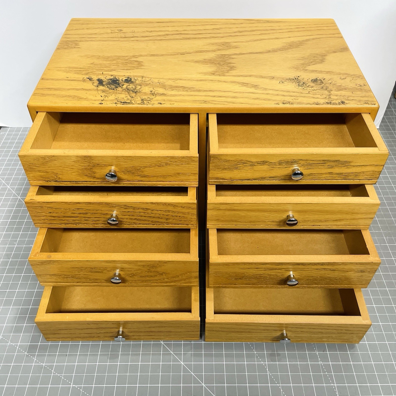 Wood 8-Drawer Flat Storage Cabinet Coin Stamp Slide Collector Organizer