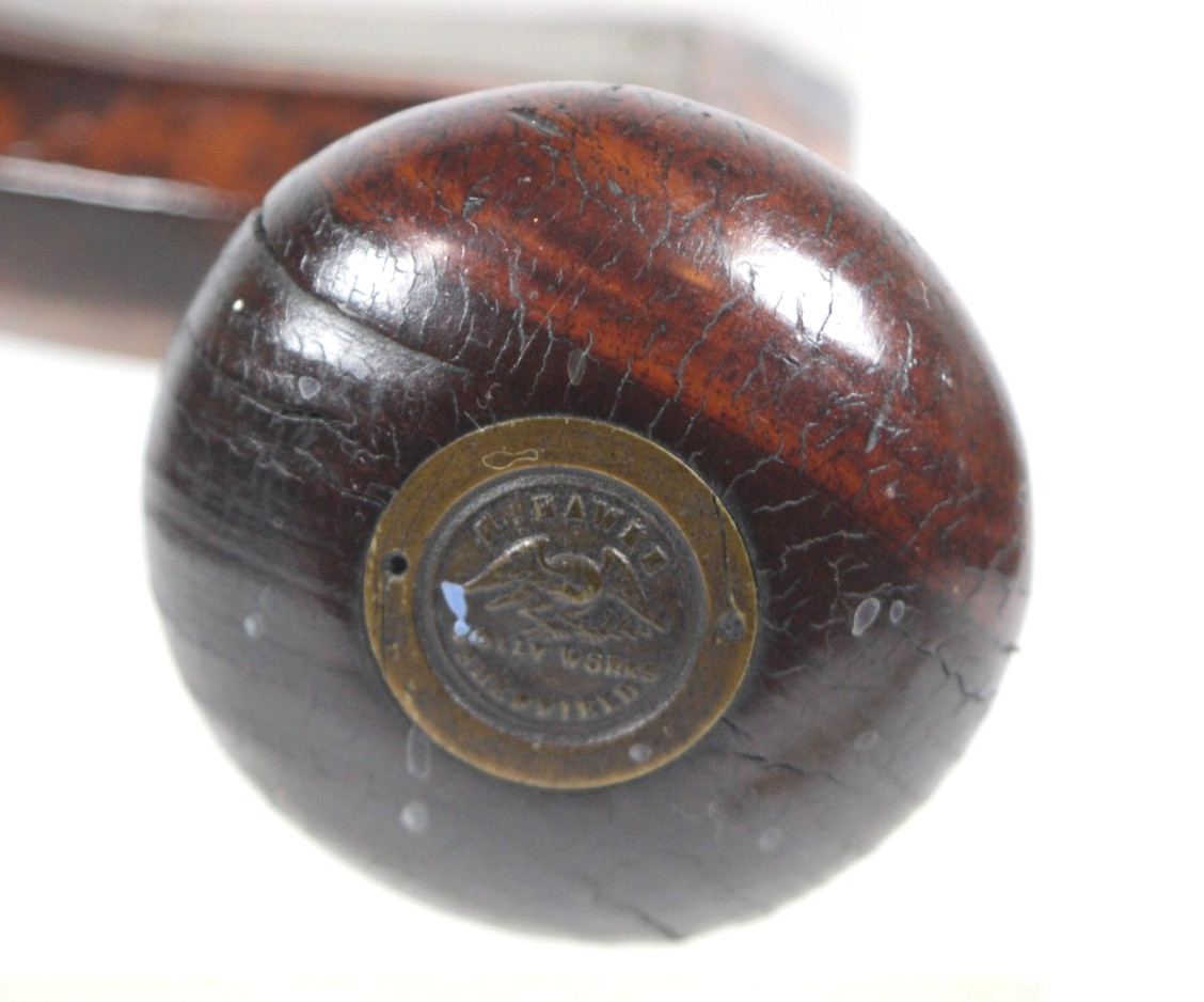 Sweet Early H. HAWK Push Button Pad Beech English Plated Bit Brace Inv#JK02