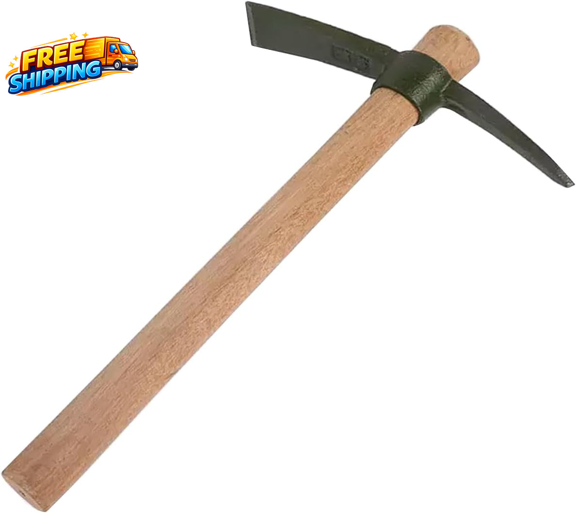 Forged Heat Treated One Piece Intact Cast Iron Hoe Weeding Garden Pick Axe