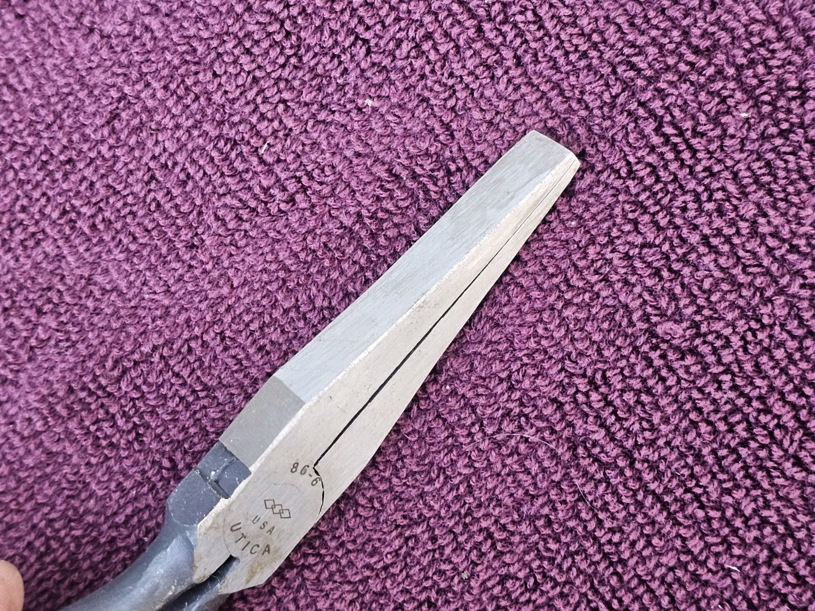 Vintage Utica 86-6 Duck Bill Pliers, Smooth Jaw, New Old Stock