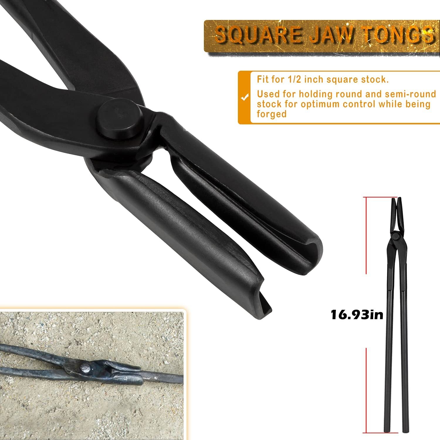 Blacksmith Bladesmith Knife Making Tongs + 1.5kg Hammer Set for Forge Anvil Vise