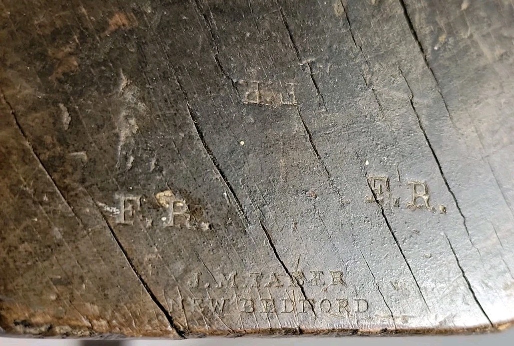 Vintage J. M. Taber New Bedford 22″ Wood Plane Jointer 2-1/2″ Moulson Bros Iron