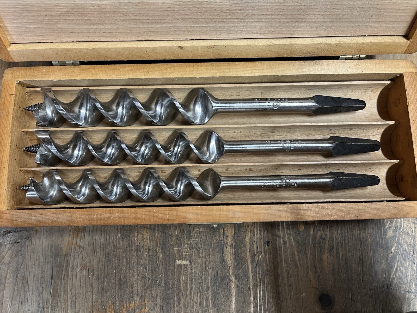 Russell Jennings Auger Bit Set 100 in Original Box 13 Bits