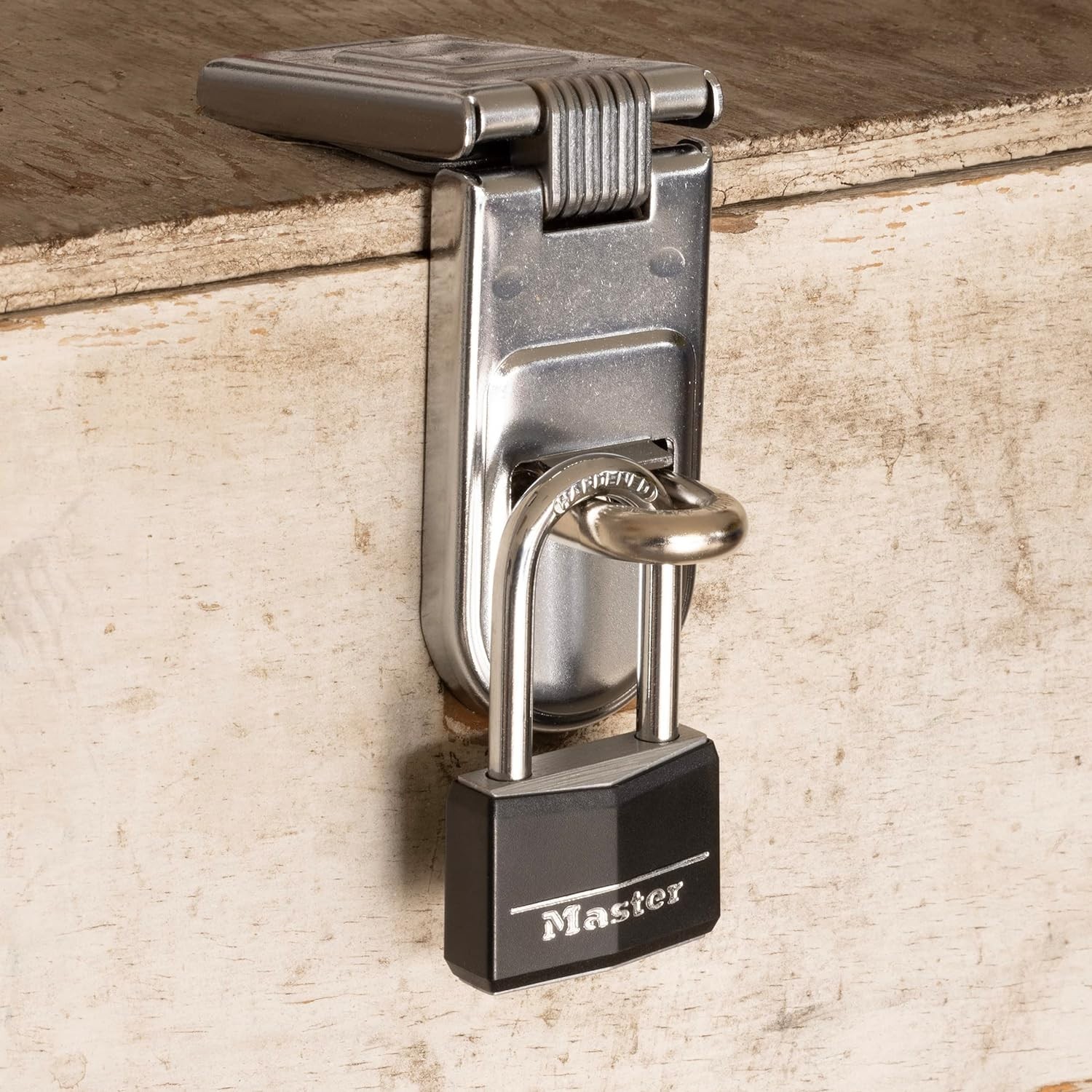 Secured Outdoor Padlock: Black Vinyl-Coated Lock with Long Shackle & Keys
