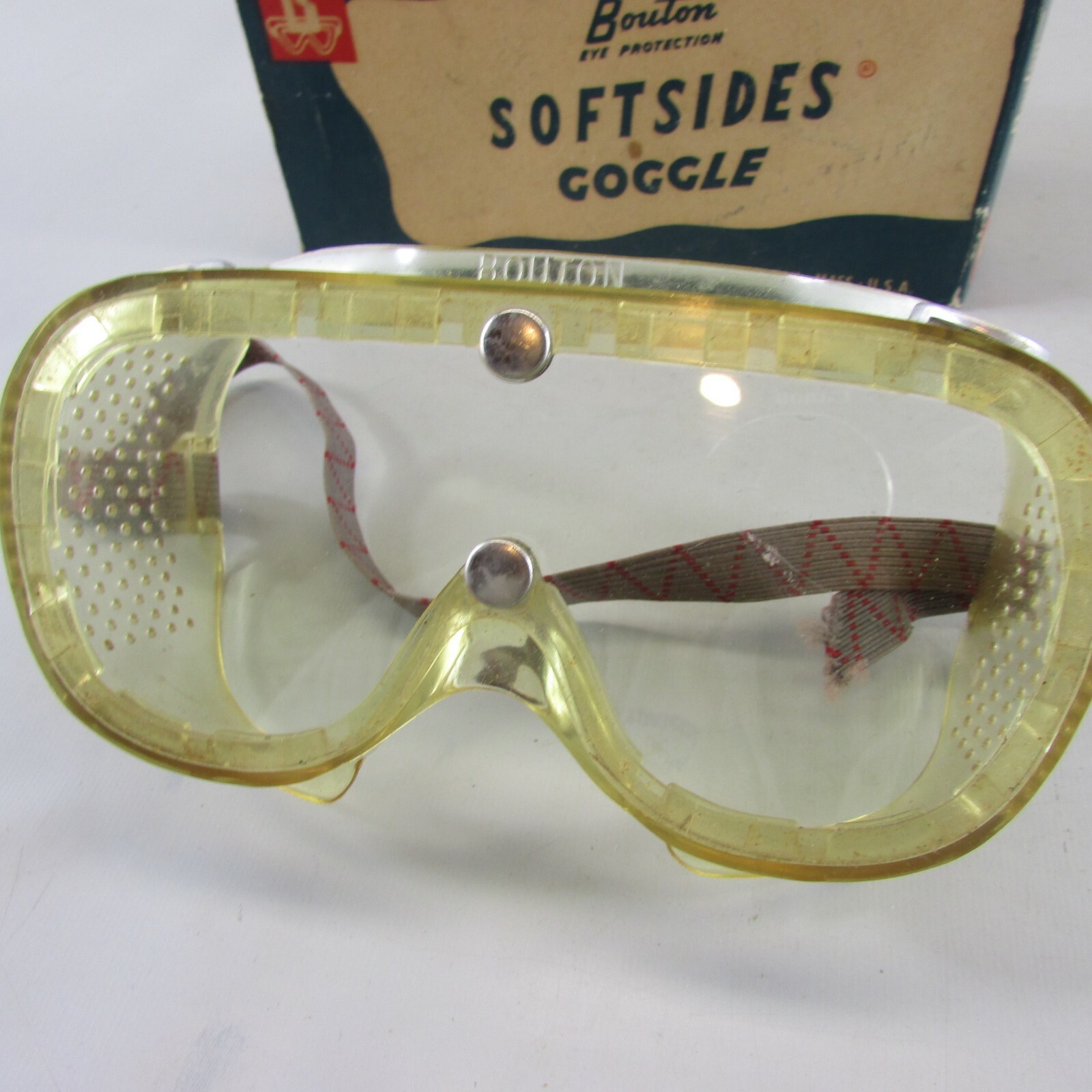 Vintage lot of 2 Goggles Eye Protection and dust mask advertising Steampunk