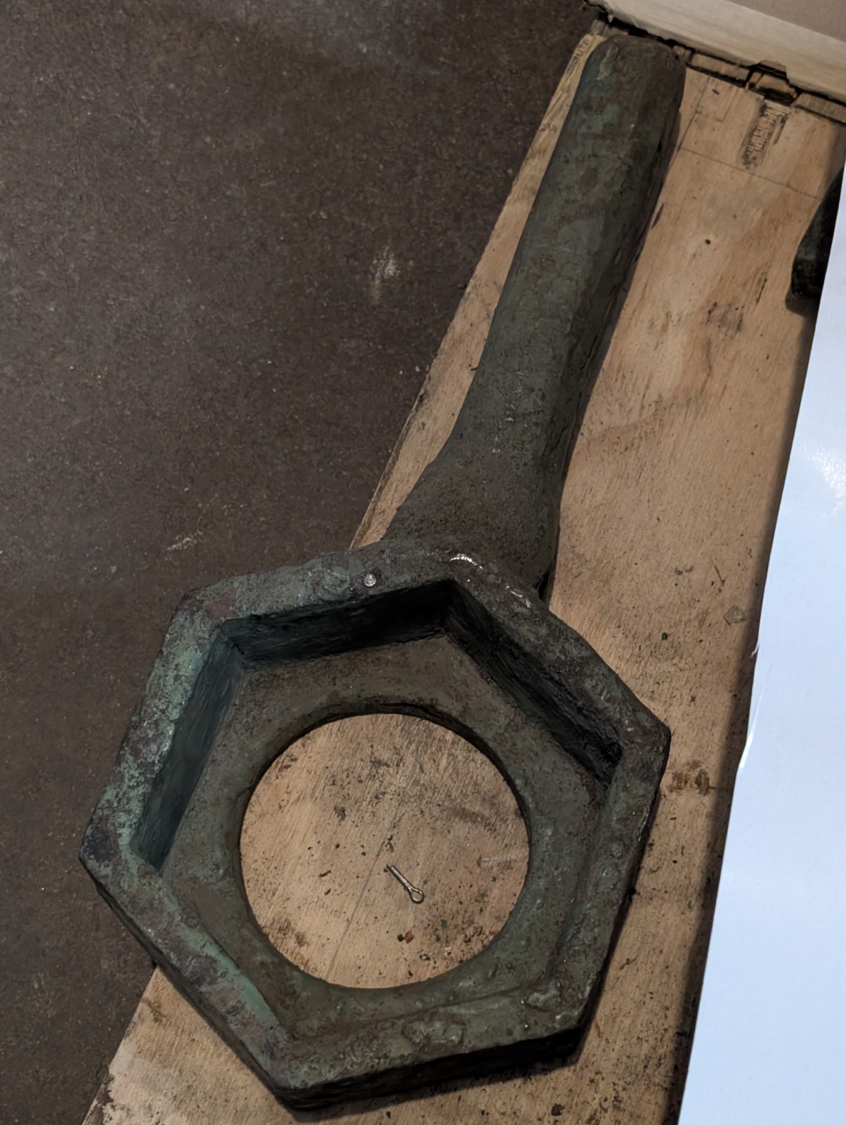 Heavy-Duty Vintage Box-End Wrench, Possibly for Fire Hydrant or Machinery, 6-5/8