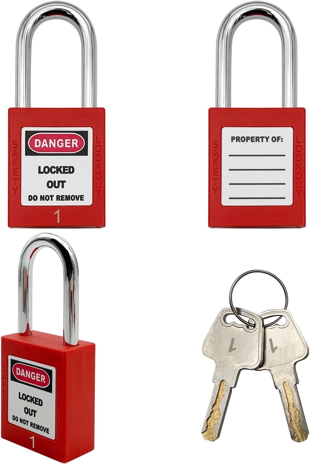 Lockout Tagout Locks Safety Padlocks Keyed Differently 30 Pcs Plastic with Tags