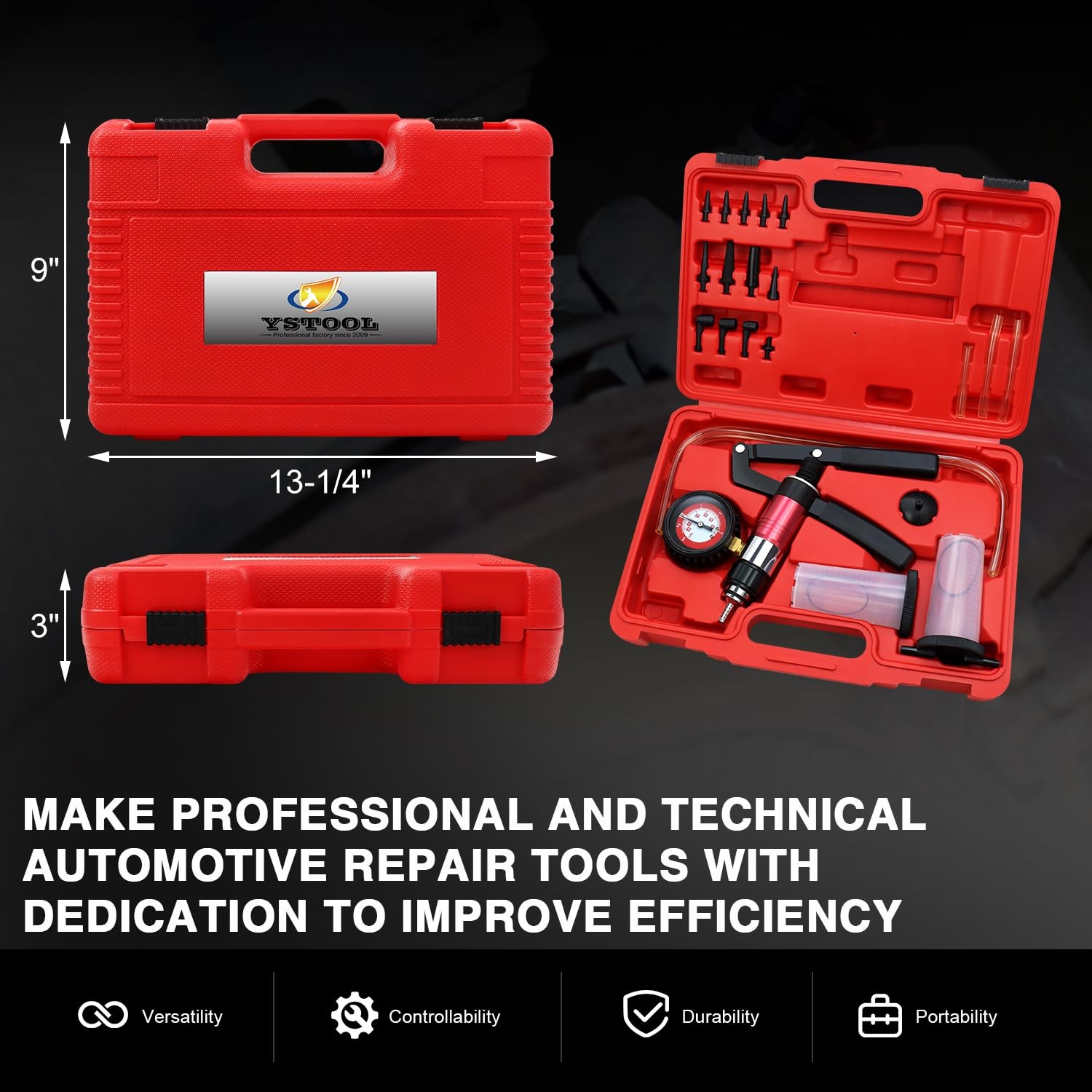 Hand Held Vacuum and Pressure Pump Brake Clutch Fluid Bleeder Tool Kit Oil Ch…