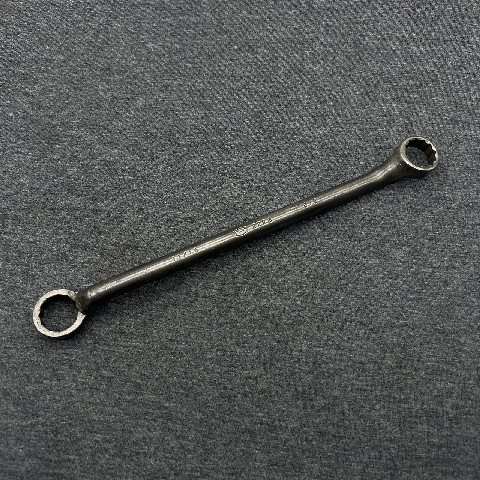 Vintage P&C 2222 Double Box-End Wrench 11/16″ x 5/8″ SAE 12 Point Offset USA
