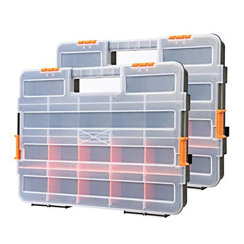Tool Box Organizers, Interlocking Black Small Parts Organizer for Fasteners,