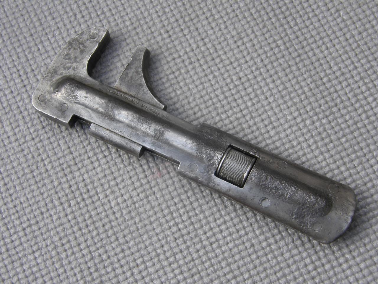 ANTIQUE WRENCH ADJUSTABLE SPANNER “ECCO” 7″ BY ABINGTON ENGLAND c1909.