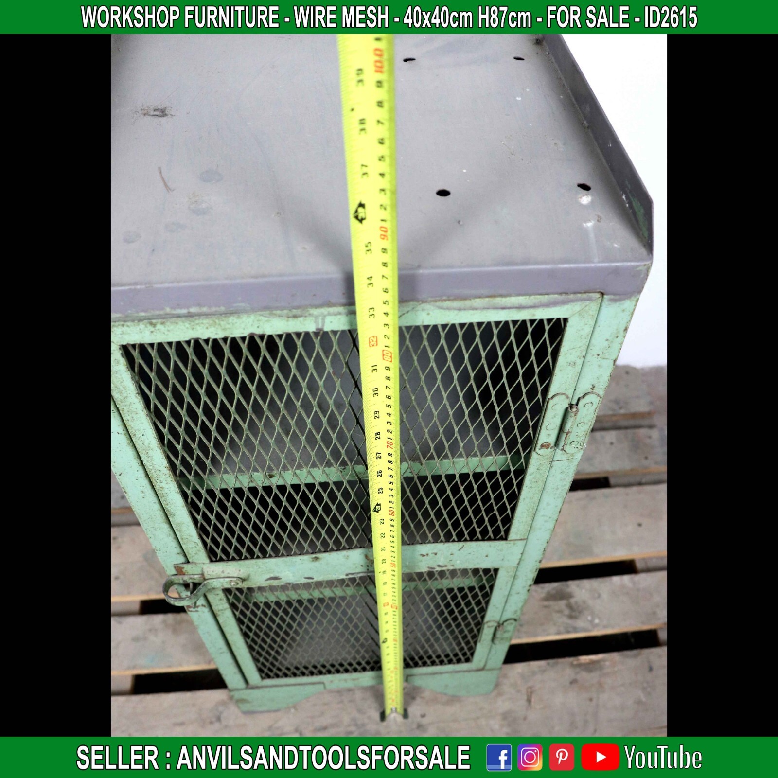 WORKSHOP FURNITURE – WIRE MESH – 40x40cm H87cm – ID2615
