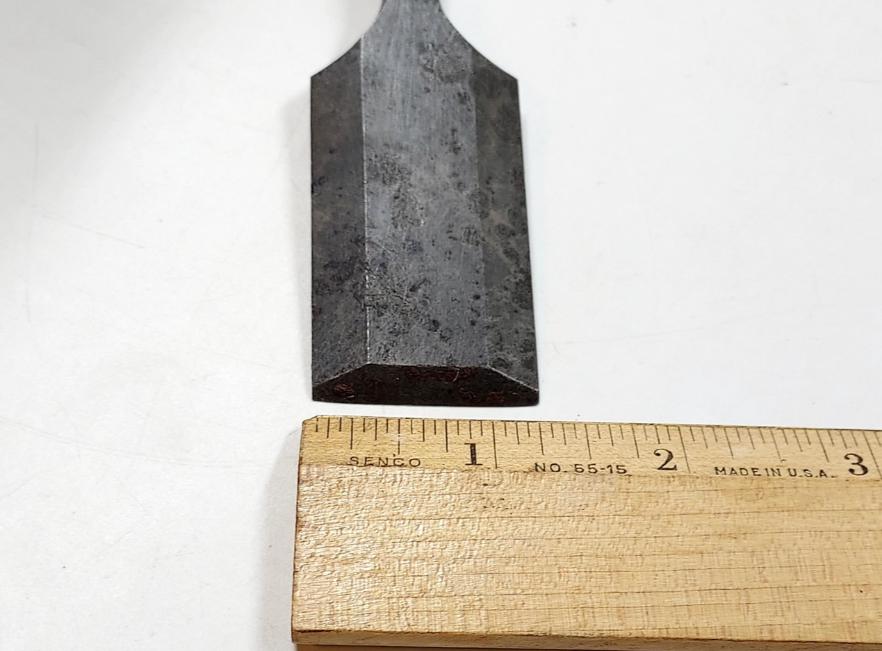 Vintage Dunlap 1 1/4″ Beveled Chisel with Red Handle Estate Find