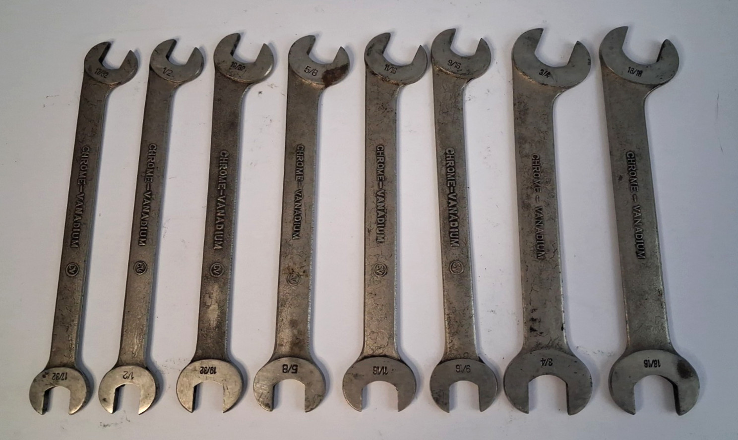 Vintage Bonney Forge & Tool CHROME-VANADIUM Wrench Set Of 8 With Original Pouch