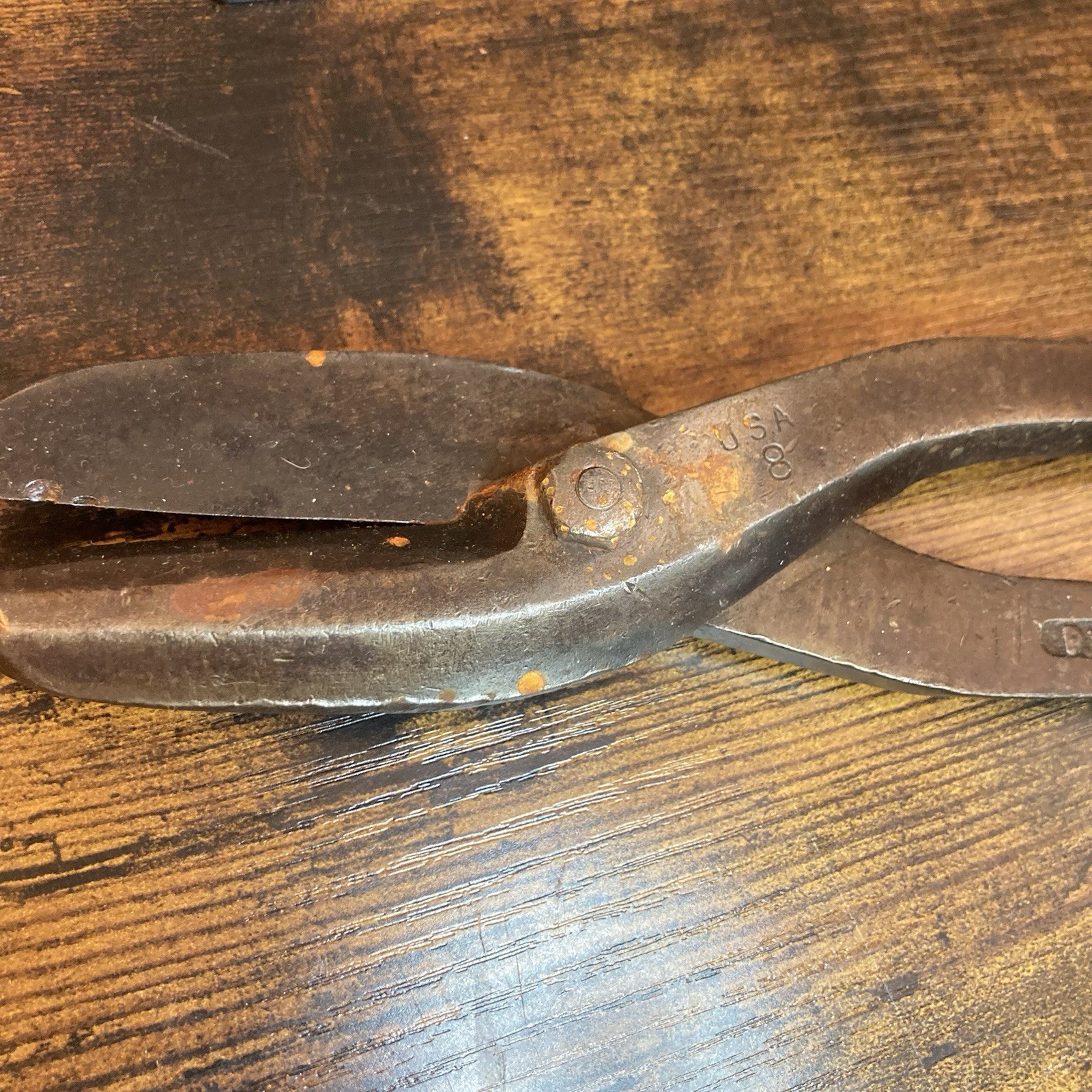 Vtg PS&W Peck Stow Wilcox No 1819 Tinner Snips Shears USA 8 Tool