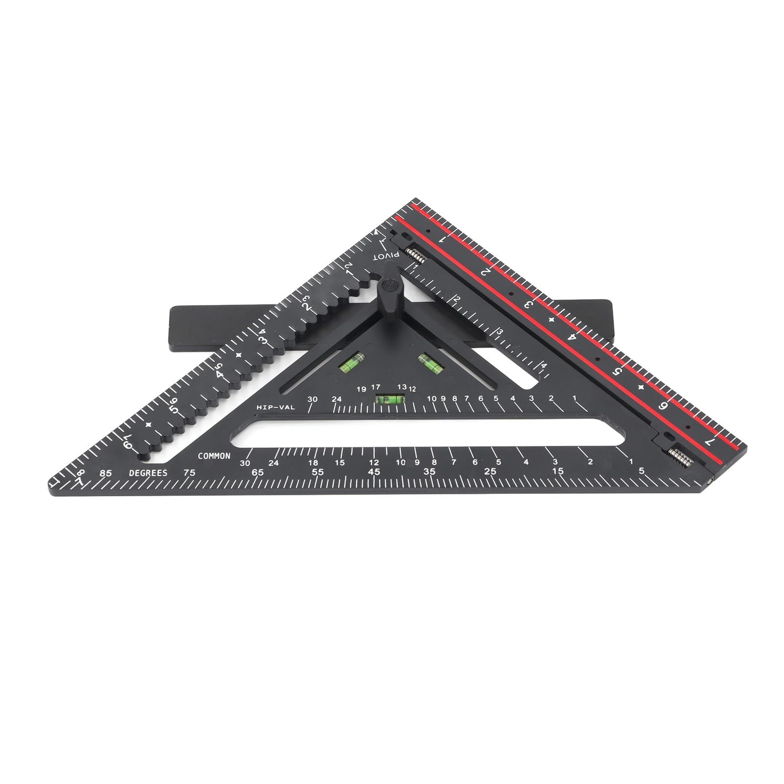 Folding Square Rafter Square with Level, Advanced Carpenter Square, Jig Block, C