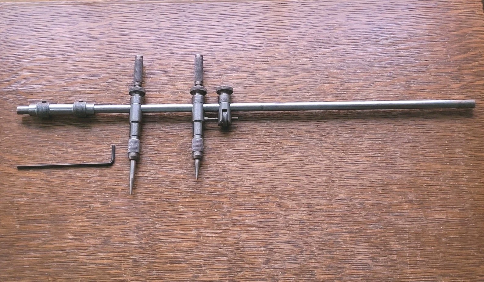 Vintage Brown & Sharpe No. 845 Trammel Points w/16 1/2″ Beam Machinist Tool USA